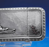 Mixed Metals by Whiting Card Case Hammered Applied Figural Japanese Boat (#8940)