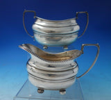 Gadroon by CSG Sterling Silver Tea Set 3pc Tea Pot Sugar Creamer (#5593)