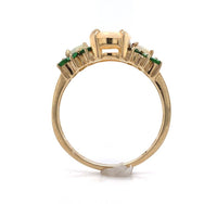 14k Yellow Gold Ring with Australian Opals and Green Tsavorite Garnets (#J6457)