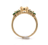 14k Yellow Gold Ring with Australian Opals and Green Tsavorite Garnets (#J6457)