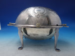 English Silver on Copper Warming Dome with Stand c. 1800 8" x 1 1/2" (#5978)
