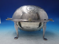 English Silver on Copper Warming Dome with Stand c. 1800 8" x 1 1/2" (#5978)