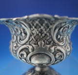 German Sterling Silver Salt Dip Master w/ Cast Flowers Lattice 2.57 ozt. (#6468)