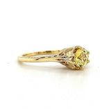 14k Yellow Gold Filigree Ring w/ .61ct Yellow Genuine Natural Sapphire (#J5567)