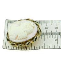 10k Yellow Gold Angel Skin Conch Shell Cameo Pin Pendant (#J337)