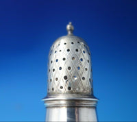 English Georgian Sterling Silver Pepper Shaker Crosshatch Repaired 5 1/2" #5705