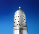 English Georgian Sterling Silver Pepper Shaker Crosshatch Repaired 5 1/2" #5705