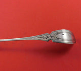 Coin Silver Mustard Ladle GW Shell Bowl Hand Engraved Handle 4 1/2" Serving