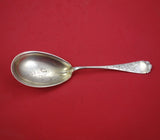 Victoria #80 by Wood and Hughes Sterling Silver Berry Spoon Light GW Flowers 9"