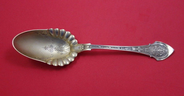 Angelo by Wood and Hughes Sterling Silver Salad Serving Spoon GW Frosted BC