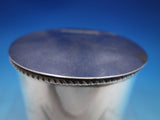 Sterling Silver Handmade Tea Caddy Oval with Hinged Lid and Rope Border (#6689)