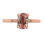 14k Rose Gold .92ct Oregon Genuine Natural Sunstone Ring Size 6.75 (#J7207)