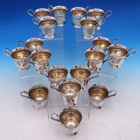 Meadow Rose by Wallace Sterling Silver Punch Bowl Set 19pc (#8078) Fabulous!