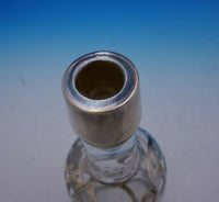 Sterling Silver Overlay Glass Liquor Bottle 10 1/2" Tall x 3 1/4" (#3775)