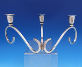 Sciarrotta Sterling Silver Candlestick Pair 3-Light All Sterling Handmade #7952