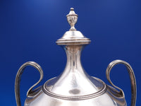 Sterling Silver Samovar w/ Square Pedestal Base Beaded Border Ball Feet (#7392)