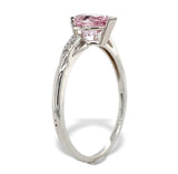14k White Gold Pear Shaped .60ct Genuine Natural Morganite Diamond Ring (#J7408)