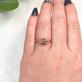 14k Rose Gold 1.49 Carat Genuine Natural Oregon Sunstone Diamond Ring (#J7556)