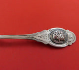 Medallion Coin Silver Pie Server Bright-Cut Engine Turned w/Applied Medallion 8"