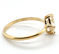 18k Gold Solitaire Ring with Fancy Shield Shaped 1.04ct Yellow Sapphire (#7223)