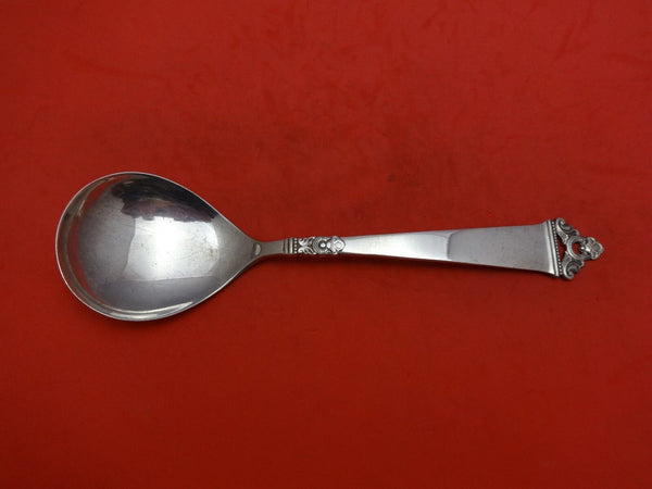 Odel by Nils Hansen Norway .830 Silver Berry Spoon with Ovoid Bowl 8 1/8"