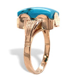 14k Yellow Gold 5.51 Carat Sleeping Beauty Genuine Natural Turquoise Ring #J7491