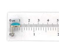 14k White Gold 4.71ct Genuine Natural Kingman Turquoise Stud Earrings (#J7122)