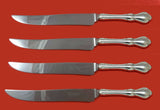 Hampton Court by Reed and Barton Sterling Steak Knife Set 4pc Texas Sized Custom
