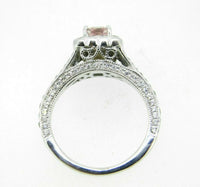 14k Gold .62ct Asscher Pink Genuine Natural Morganite and Diamond Ring (#J5102)