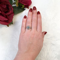 14k White Gold .67ct Genuine Natural Montana Sapphire Ring Unheated (#J7175)