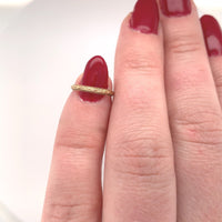 10k Yellow Gold Floral Baby Infant Band Ring with Beaded Edges Size 0 (#J6191)