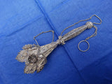Silver Handmade Filigree Tripod Tussie Mussie Posey Posy Holder (#J1231)