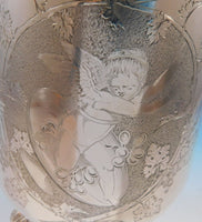 Gorham Sterling Silver Water Pitcher with Engraved Cherub and Grapes (#2897)