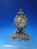 Looping Co. Silverplate 8 Day Alarm Clock C.1920's 5 1/4" x 4" (#6161)