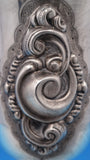 Italian Sterling Silver Goblet with Beaded & Swirl design 9 3/8" Heavy (#8371)