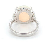18k White Gold Large 6.88 Carat Genuine Australian Opal Diamond Ring (#J7009)