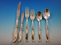 Silver Melody by International Sterling Silver Flatware Set for 8 Service 53 Pcs