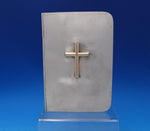 Allan Adler Sterling Silver Bible Cover Hinged Binding w/ 3-D Gilt Cross (#7382)