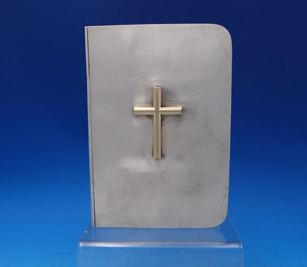 Allan Adler Sterling Silver Bible Cover Hinged Binding w/ 3-D Gilt Cross (#7382)