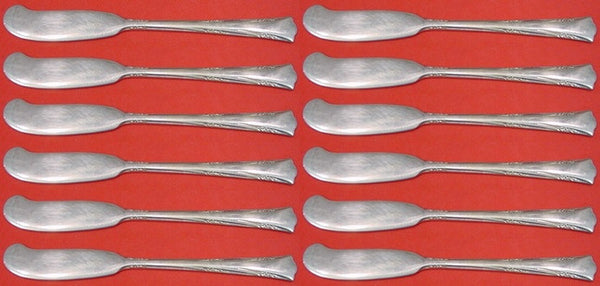 Greenbrier by Gorham Sterling Silver Butter Spreader flat handle Set 12pc 5 3/4"