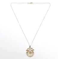 14k Yellow Gold Art Nouveau Pendant with Mississippi Pearls (#J6165)