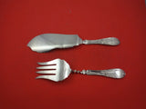 Coin Silver by Unknown Fish Serving Set 2-Piece Engraved 7.5 ozt. Heirloom