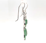 Pair of 18k White Gold GIA A Jadeite Jade Drop Earrings with Diamonds (#J6526)
