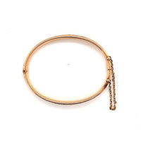 14k Yellow Gold Hand Engraved Baby Bangle Bracelet Jewelry (#J5721)