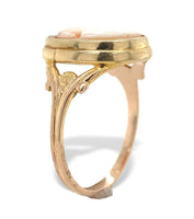 10k Yellow Gold Genuine Natural Shell Cameo Ring Size 5.25 Jewelry (#J7273)
