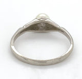 10k White Gold Ring with Small Cultured Pearl Size 6.25 Jewelry (#J6617)