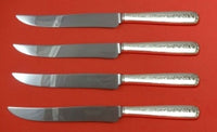 Rambler Rose by Towle Sterling Silver Steak Knife Set 4pc Texas Sized Custom