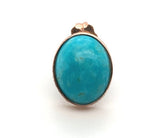 14k Rose Gold 2.97ct TW Genuine Natural Kingman Turquoise Stud Earrings (#J6111)