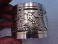 Japanese by Gorham Whiting Sterling Silver Napkin Ring Orig 1 7/8" Bird GW Bands