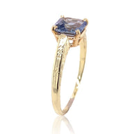 14k Gold 1.44 Carat Asscher Cut Ceylon Genuine Natural Sapphire Ring (#J6805)